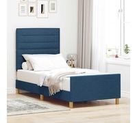 vidaXL Struttura del letto con testiera Blu 90 x 200 cm Tessuto