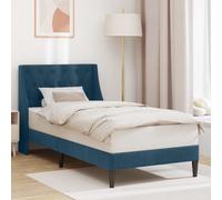 vidaXL Struttura del letto con testiera Blu 90 x 200 cm Velluto, Struttura letto rettangolare moderna, finitura in velluto durata, mobili per camera confortevoli, design elegante, biancheria morbida