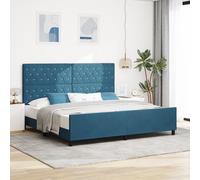 vidaXL Struttura del letto con testiera Blu scuro 200 x 200 cm Velluto