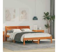 vidaXL Struttura del letto con testiera Cera marrone 120 x 200 cm