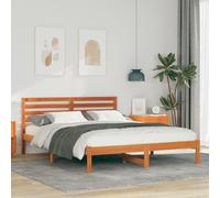 vidaXL Struttura del letto con testiera Cera marrone 140 x 200 cm