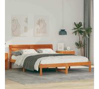 vidaXL Struttura del letto con testiera Cera marrone 140 x 200 cm