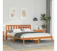 vidaXL Struttura del letto con testiera Cera marrone 140 x 200 cm