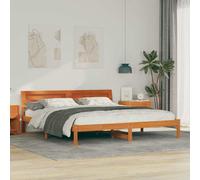 vidaXL Struttura del letto con testiera Cera marrone 180 x 200 cm
