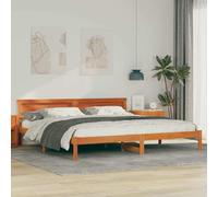 vidaXL Struttura del letto con testiera Cera marrone 200 x 200 cm
