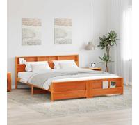 vidaXL Struttura del letto con testiera Cera marrone 200 x 200 cm