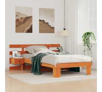 vidaXL Struttura del letto con testiera Cera marrone 90 x 190 cm