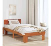 vidaXL Struttura del letto con testiera Cera marrone 90 x 200 cm