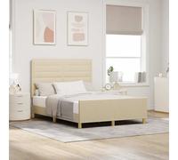 vidaXL Struttura del letto con testiera Crema 140 x 200 cm Tessuto