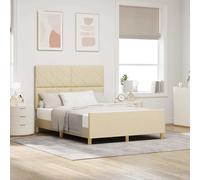 vidaXL Struttura del letto con testiera Crema 140 x 200 cm Tessuto