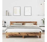 vidaXL Struttura del letto con testiera Legno vecchio 180 x 200 cm
