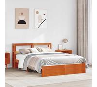 vidaXL Struttura del letto con testiera Marrone cerato 120 x 200 cm