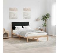 vidaXL Struttura del Letto con testiera Marrone e nero 120 x 190 cm