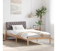 vidaXL Struttura del Letto con testiera Marrone e taupe 100 x 200 cm