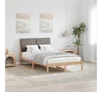 vidaXL Struttura del Letto con testiera Marrone e taupe 120 x 190 cm