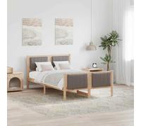 vidaXL Struttura del Letto con testiera Marrone e taupe 120 x 190 cm