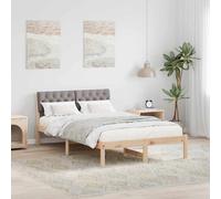 vidaXL Struttura del Letto con testiera Marrone e taupe 120 x 200 cm