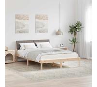 vidaXL Struttura del Letto con testiera Marrone e taupe 135 x 190 cm
