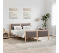 vidaXL Struttura del Letto con testiera Marrone e taupe 135 x 190 cm