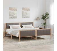 vidaXL Struttura del Letto con testiera Marrone e taupe 200 x 200 cm