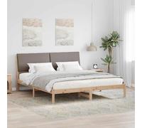 vidaXL Struttura del Letto con testiera Marrone e taupe 200 x 200 cm