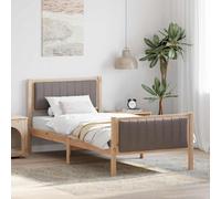 vidaXL Struttura del Letto con testiera Marrone e taupe 90 x 190 cm