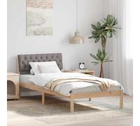 vidaXL Struttura del Letto con testiera Marrone e taupe 90 x 200 cm