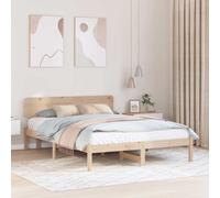 vidaXL Struttura del Letto con testiera a Parete, 150 x 200 cm, in Legno massello di Pino. Robusta, dal Design Minimalista, Ottima per Risparmiare Spazio nella Camera da Letto. È Una Piattaforma per