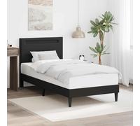 vidaXL Struttura del letto con testiera Nero 100 x 200 cm Similpelle