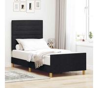 vidaXL Struttura del letto con testiera Nero 100 x 200 cm Tessuto