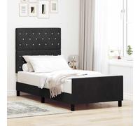 vidaXL Struttura del letto con testiera Nero 100 x 200 cm Velluto