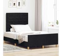 vidaXL Struttura del letto con testiera Nero 120 x 190 cm Tessuto
