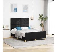 vidaXL Struttura del letto con testiera Nero 140 x 200 cm Tessuto