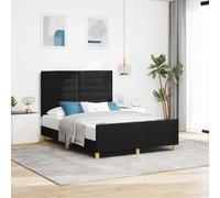 vidaXL Struttura del letto con testiera Nero 160 x 200 cm Tessuto