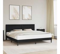 vidaXL Struttura del letto con testiera Nero 180 x 200 cm Similpelle, Arredo camera elegante, letto rettangolare moderno, stiloso e funzionale con USB, pelle sintetica scura