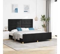 vidaXL Struttura del letto con testiera Nero 180 x 200 cm Tessuto
