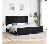 vidaXL Struttura del letto con testiera Nero 200 x 200 cm Tessuto