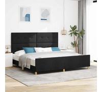 vidaXL Struttura del letto con testiera Nero 200 x 200 cm Tessuto