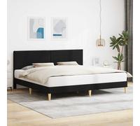 vidaXL Struttura del letto con testiera Nero 200 x 200 cm Tessuto, Struttura Letto Rectangolare Elegante, Soluzione Dormire Moderna, Stile Chic per la Camera, Design Sleek