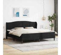 vidaXL Struttura del letto con testiera Nero 200 x 200 cm Velluto, Letto Moderno, Design Rettangolare, Costruzione in Plywood, Testiera Rivestita, Mobili Minimalisti per la Camera