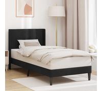 vidaXL Struttura del letto con testiera Nero 90 x 190 cm Velluto, Camera elegante, struttura per letto moderna, rivestimento in velluto durevole, arredamento per sonno lussuoso, soluzioni chic per us