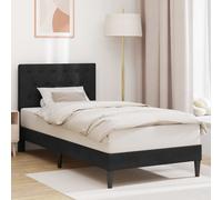 vidaXL Struttura del letto con testiera Nero 90 x 200 cm Velluto, Camera Moderna, Letto in Velluto, Design Rettangolare, Setup Pratico, Biancheria Elegante, Stile Funzionale