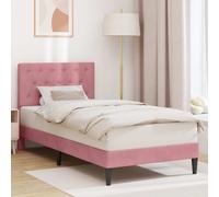 vidaXL Struttura del letto con testiera Rosa 100 x 200 cm Velluto