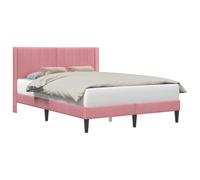 vidaXL Struttura del letto con testiera Rosa 160 x 200 cm Velluto, Camera elegante, struttura per letto moderna, rivestimento in velluto durevole, arredamento per sonno lussuoso, soluzioni chic per u