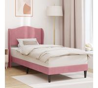 vidaXL Struttura per letto con testiera rosa, 80 x 200 cm, in velluto, letto rettangolare moderno, spazio per dormire funzionale, testiera elegante, design minimalista, texture morbida