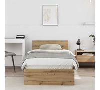 vidaXL Struttura del letto con testiera rovere artigianale 90 x 200 cm