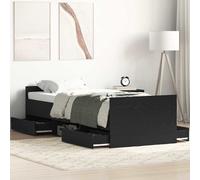 vidaXL Struttura del letto con testiera Rovere Nero 193 x 78 x 50 cm