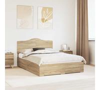 vidaXL Struttura del letto con testiera Rovere Sonoma 150 x 200 cm