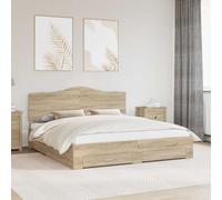 vidaXL Struttura del letto con testiera Rovere Sonoma 200 x 200 cm