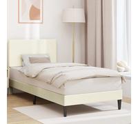 vidaXL Struttura per letto con testiera color crema, 80 x 200 cm, in tessuto a coste, mobili per camera da letto moderni, struttura per letto rettangolare resistente, in velluto a coste resistente